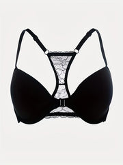 Front Buckle Lace Stitching Push Up Beauty Back Bra