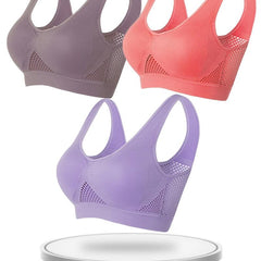 Breathable Eyelet Mesh Hole Vest Sports Bras Plus Size Non-steel Yoga Bras