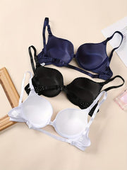 3 Pcs Women's Sexy Push Up Bras Comfortable Slight Stretch Bras