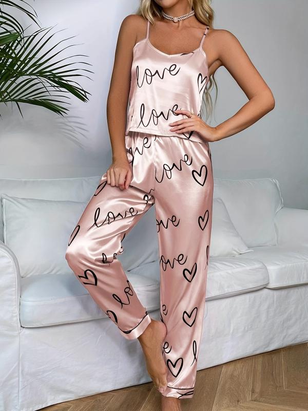 V Neck Pajama Set Cami Top & Pants