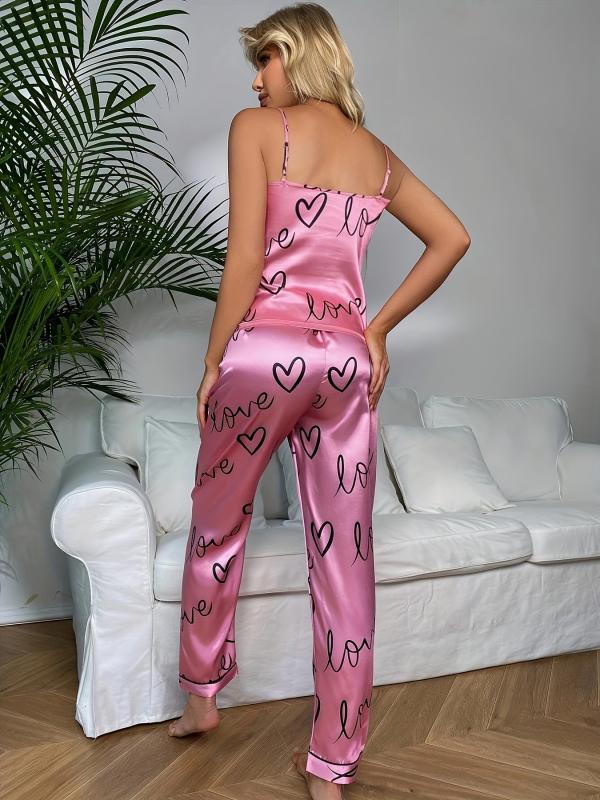 V Neck Pajama Set Cami Top & Pants