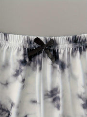 Tie Dye Print Sleepwear Cami Top & Shorts Pajama Set Women's Sleepwear