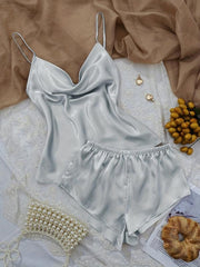 Floral Satin Pajama Set for Women
