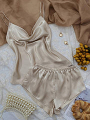 Floral Satin Pajama Set for Women