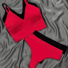 V Neck Intimates Slip Vest & Thong Set