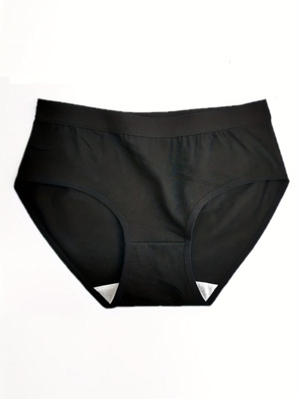 4pcs Comfy & Breathable Solid Briefs Intimates Panties Women's Lingerie
