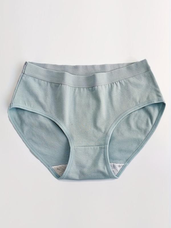 4pcs Comfy & Breathable Solid Briefs Intimates Panties Women's Lingerie