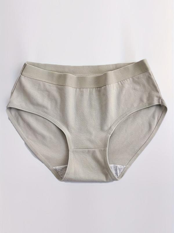 4pcs Comfy & Breathable Solid Briefs Intimates Panties Women's Lingerie