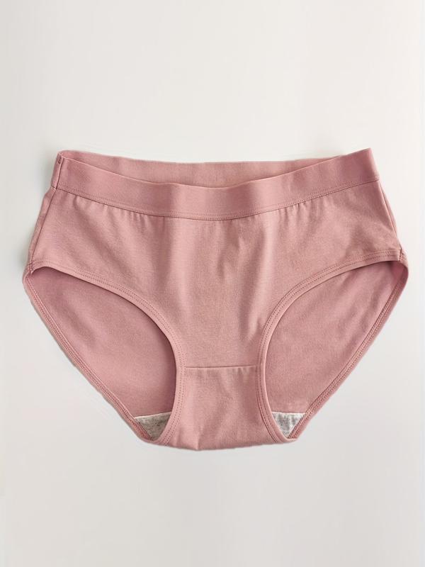 4pcs Comfy & Breathable Solid Briefs Intimates Panties Women's Lingerie