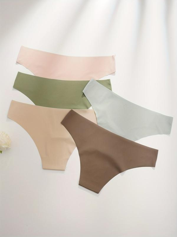 5pcs Seamless Comfy Stretchy Panties Women's Underwear