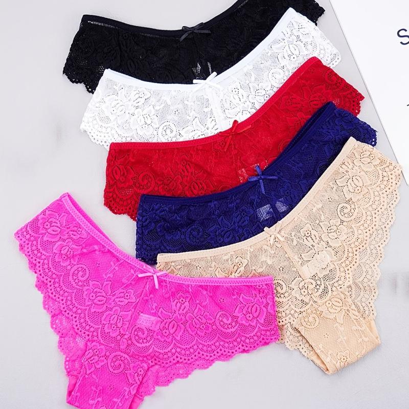 6 Pack Women's Lace Low Waist Panties