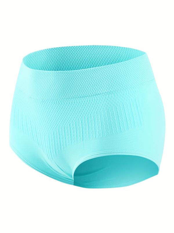 3pcs Seamless Texture Briefs Comfort Butt Lifting Mid Waist Elastic Panties