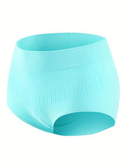3pcs Seamless Texture Briefs Comfort Butt Lifting Mid Waist Elastic Panties