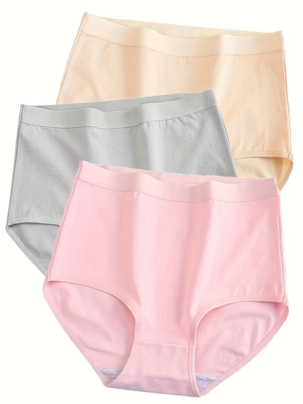 3pcs High Waist Stretchy Intimates Panties Women's Lingerie