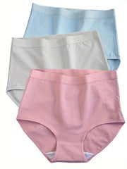 3pcs High Waist Stretchy Intimates Panties Women's Lingerie