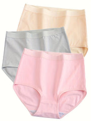 3pcs High Waist Stretchy Intimates Panties Women's Lingerie