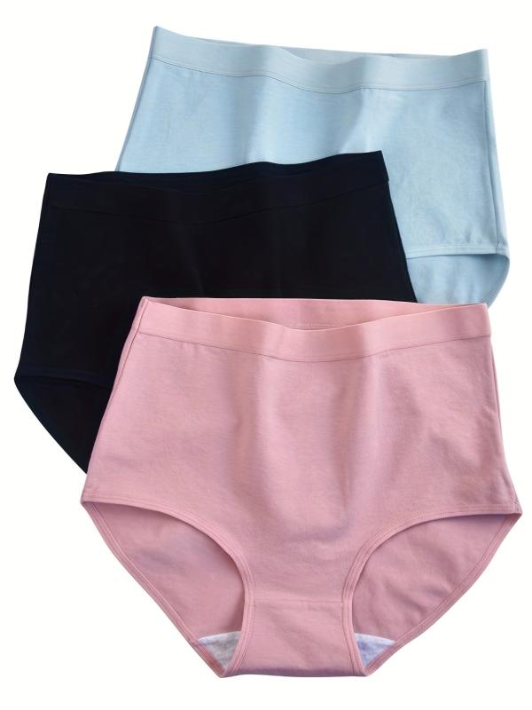 3pcs High Waist Stretchy Intimates Panties Women's Lingerie
