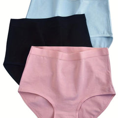 3pcs High Waist Stretchy Intimates Panties Women's Lingerie