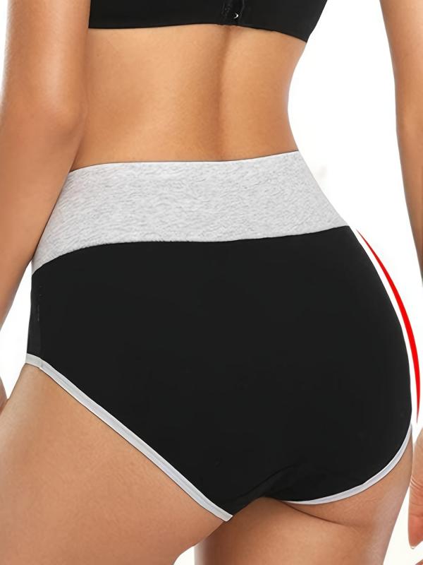 4pcs Women's Cotton Underwear Briefs High Waist Full Coverage Multicolor Panties