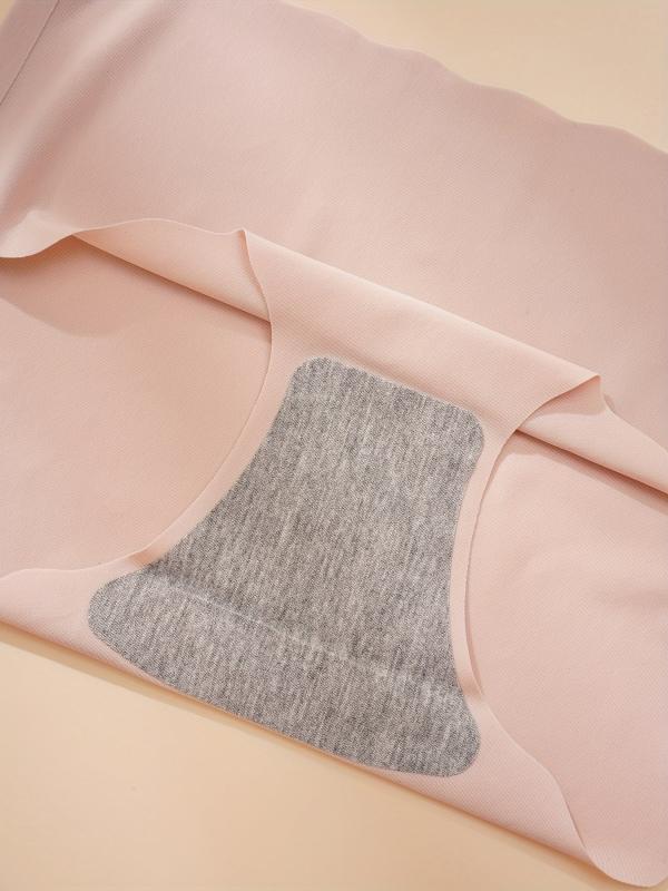 5 Seamless Solid Briefs Comfy & Breathable Panties