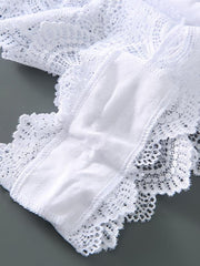 3 Pack Lace Bow Panties Assorted Colors Bikini Briefs Women's Underwear