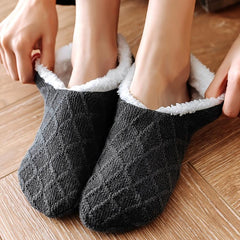 Women's Non Slip Plush Knitted Coral Fleece Socks