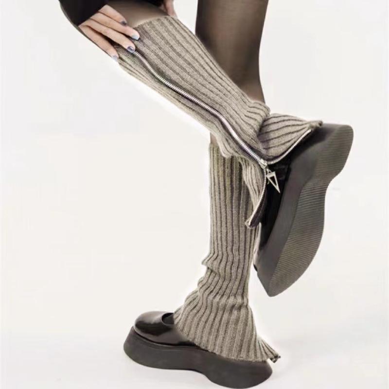 Gothic Punk Style Ribbed Knit Leg Warmer