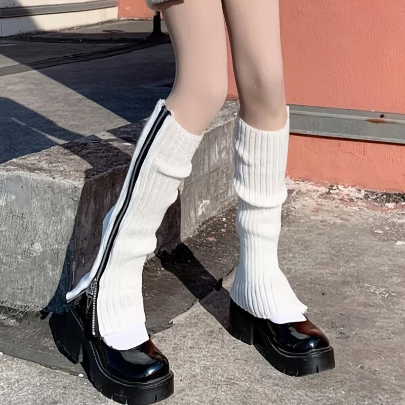 Gothic Punk Style Ribbed Knit Leg Warmer