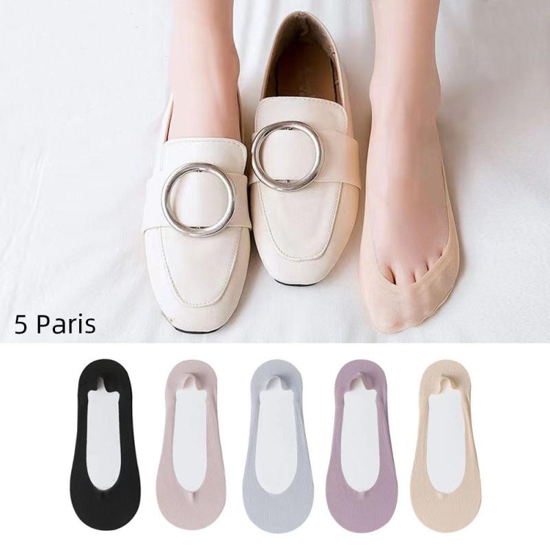 5 Pairs Invisible Non slip Socks Lightweight & Breathable Ankle Socks
