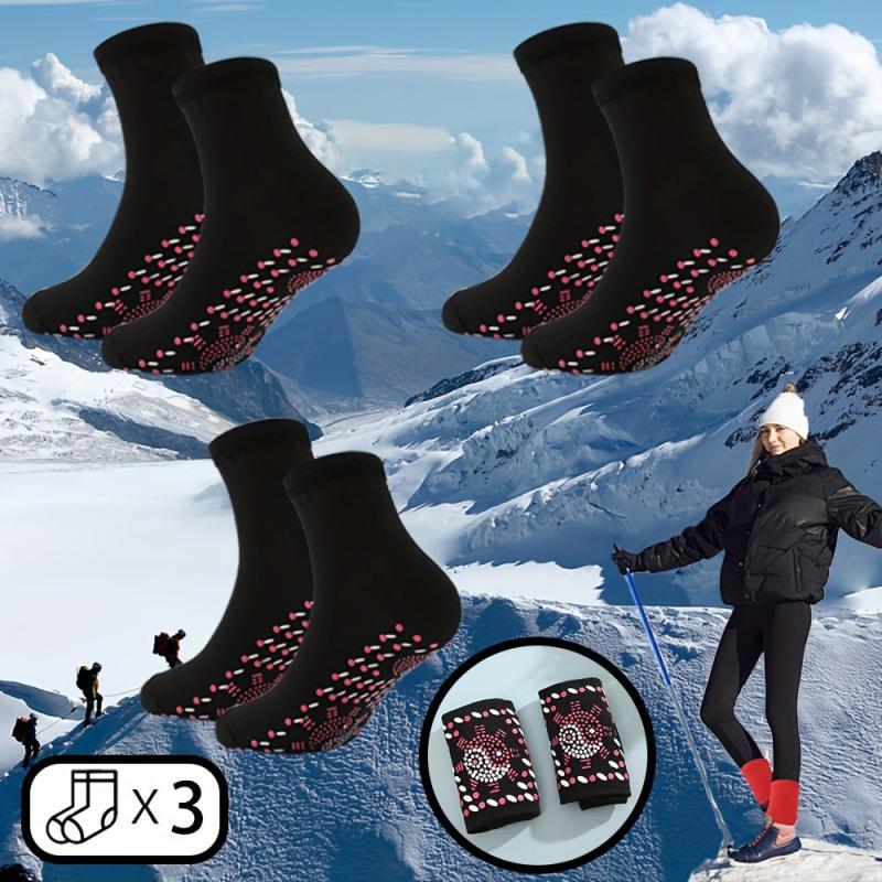 3 Pairs Self-heating Socks Magnetic Therapy Health Heated Socks