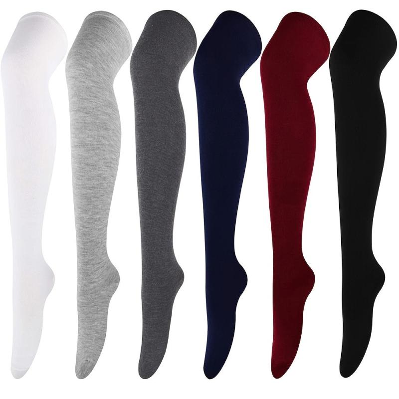 Solid Thigh High Socks Over The Knee Stockings