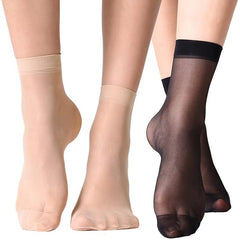 10 Pairs Women's Ultrathin Crystal Socks, High Elastic Transparent Sexy Socks