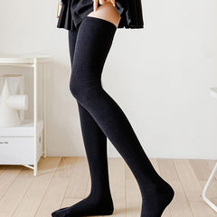 Solid Over Knee High Socks Extra Long Thigh High Stockings