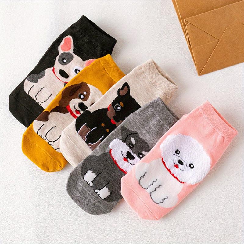 5 Pairs Cartoon Cat Short Socks Women's Stockings