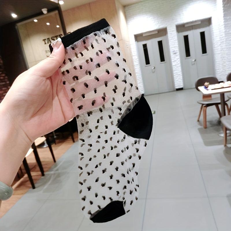 5 Pairs Sheer Mesh Socks Breathable Mid Tube Stockings