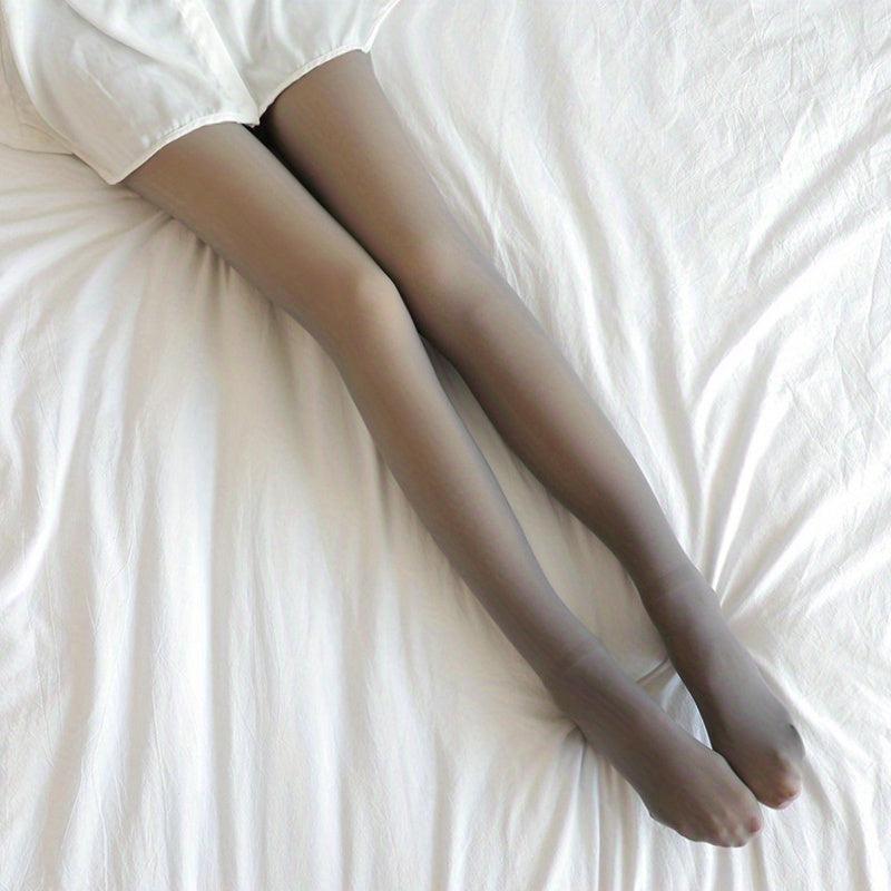 Plush Lined Tights Opaque Thermal Pants High Waisted Elastic Leggings