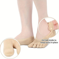 Invisible Toe Socks 5 Finger Crew Socks For Running Women's Stocking