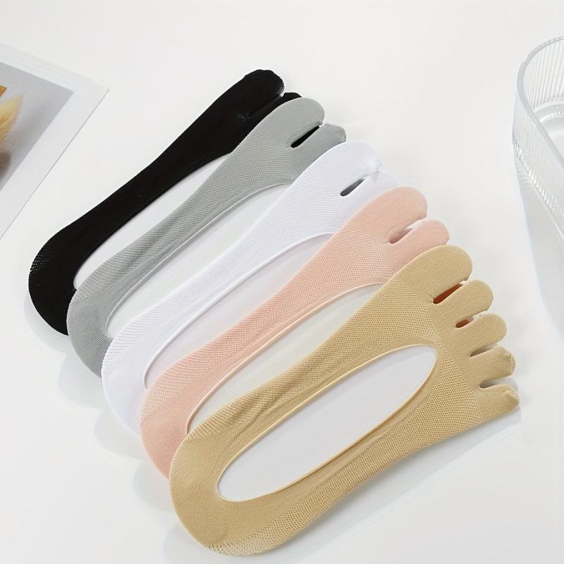 Invisible Toe Socks 5 Finger Crew Socks For Running Women's Stocking