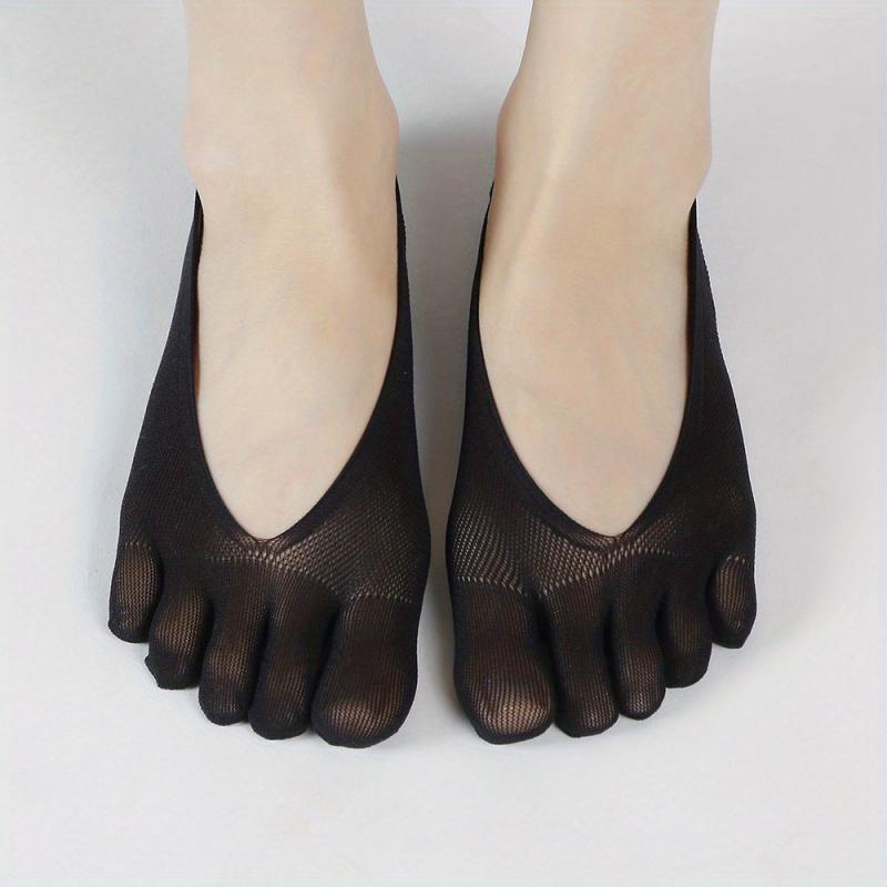 Invisible Toe Socks 5 Finger Crew Socks For Running Women's Stocking