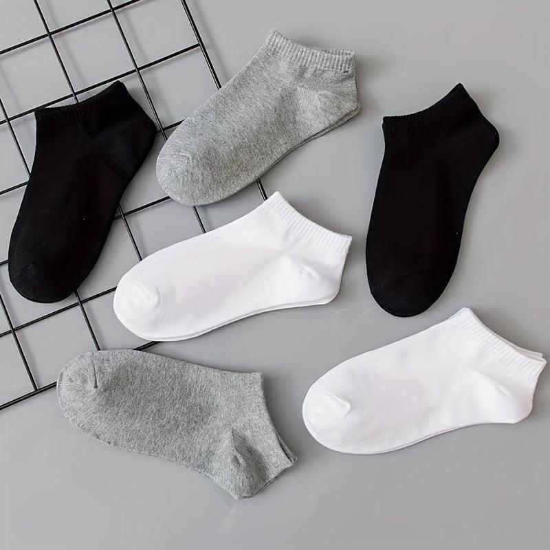 6 Pairs Classic Solid Ankle Socks for Women