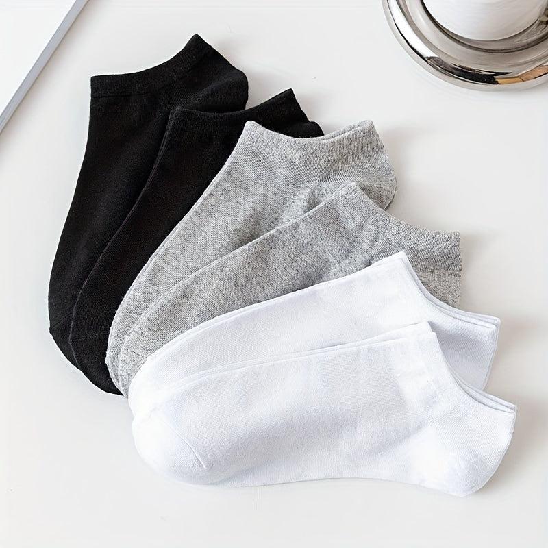 6 Pairs Classic Solid Ankle Socks for Women