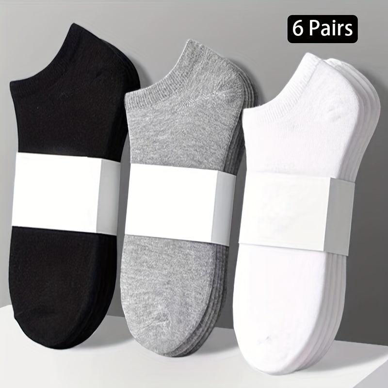 6 Pairs Classic Solid Ankle Socks for Women