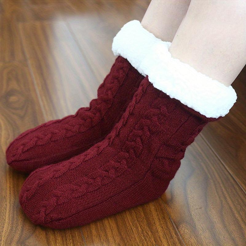 Women's Slipper Socks with Non Slip Grippers and Sherpa Lining