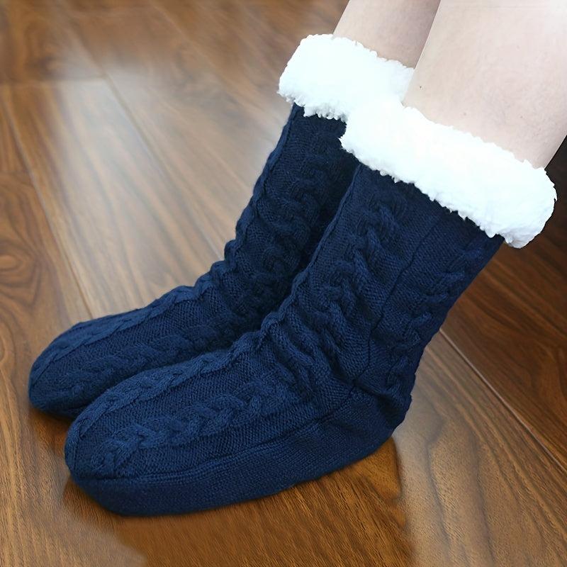 Women's Slipper Socks with Non Slip Grippers and Sherpa Lining