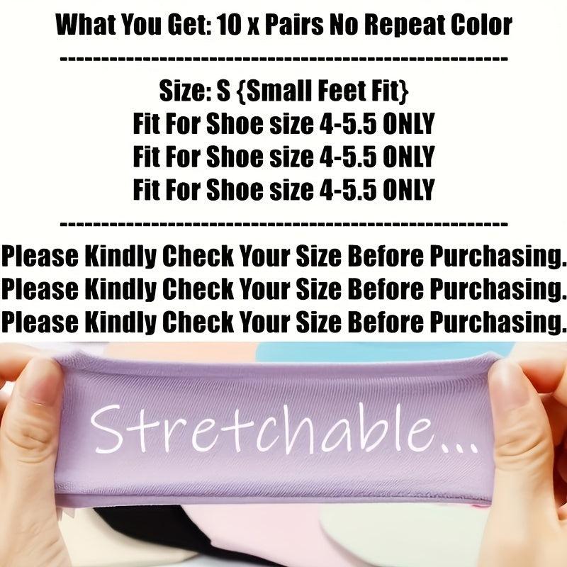 10 Pairs Invisible Ankle Socks Soft & Lightweight All match Socks