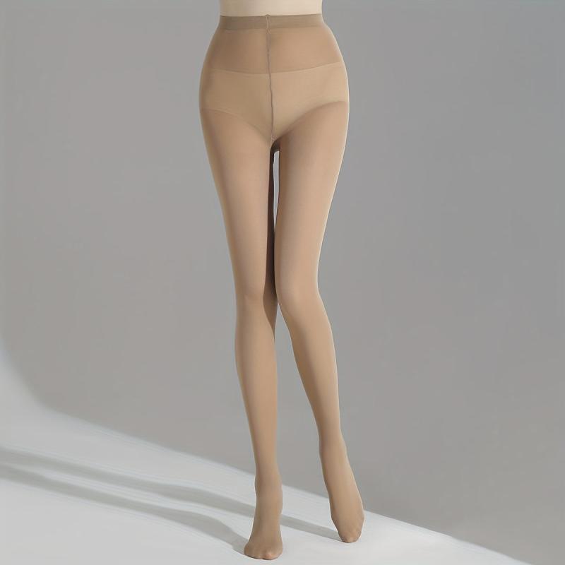 Opaque Tights High Waist Smooth Stretch Footed Pantyhose Women's Stockings