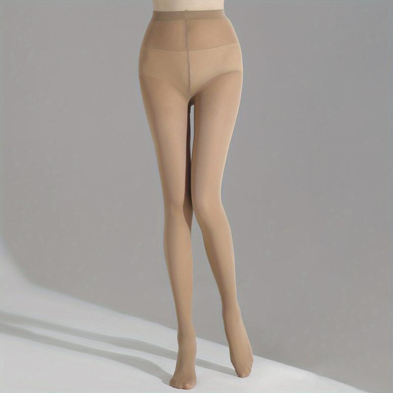 Opaque Tights High Waist Smooth Stretch Footed Pantyhose Women's Stockings
