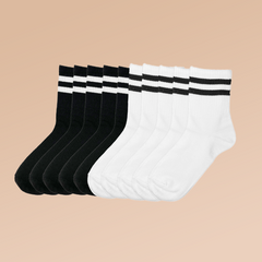 10 Pairs Women's Striped Ankle Socks
