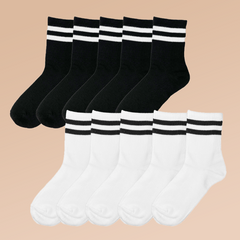 10 Pairs Women's Striped Ankle Socks