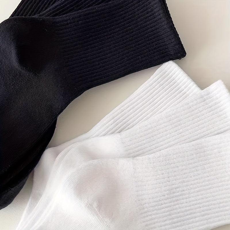 6 Pairs Solid Socks Comfy & Breathable Women's Stockings